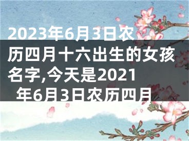 2023年6月3日农历四月十六出生的女孩名字,今天是2021年6月3日农历四月