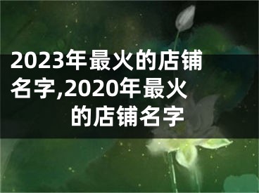 2023年最火的店铺名字,2020年最火的店铺名字