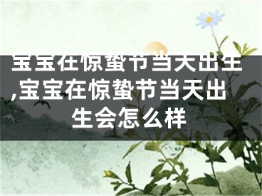 宝宝在惊蛰节当天出生,宝宝在惊蛰节当天出生会怎么样