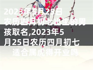 2023年5月25日农历四月初七出生的男孩取名,2023年5月25日农历四月初七适合属虎得开业吗