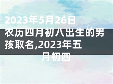 2023年5月26日农历四月初八出生的男孩取名,2023年五月初四