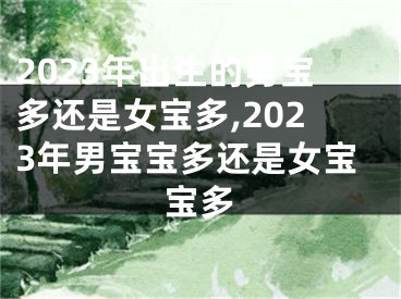 2023年出生的男宝多还是女宝多,2023年男宝宝多还是女宝宝多