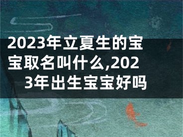 2023年立夏生的宝宝取名叫什么,2023年出生宝宝好吗