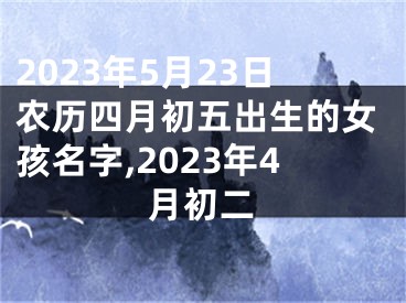 2023年5月23日农历四月初五出生的女孩名字,2023年4月初二