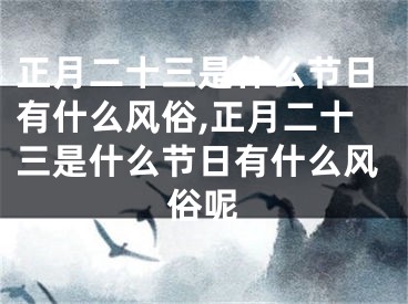 正月二十三是什么节日有什么风俗,正月二十三是什么节日有什么风俗呢