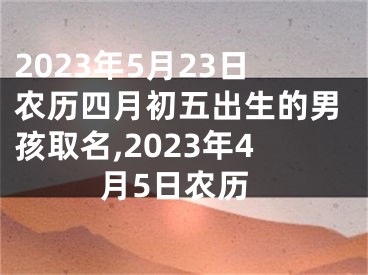 2023年5月23日农历四月初五出生的男孩取名,2023年4月5日农历