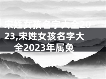 宋姓女孩名字大全2023,宋姓女孩名字大全2023年属兔