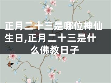 正月二十三是哪位神仙生日,正月二十三是什么佛教日子