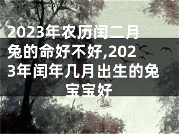 2023年农历闰二月兔的命好不好,2023年闰年几月出生的兔宝宝好