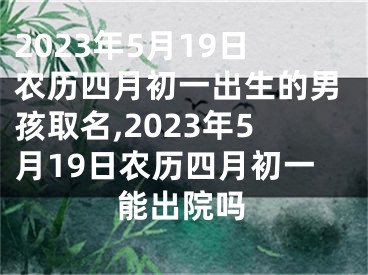 2023年5月19日农历四月初一出生的男孩取名,2023年5月19日农历四月初一能出院吗