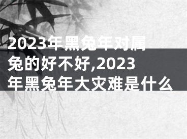 2023年黑兔年对属兔的好不好,2023年黑兔年大灾难是什么