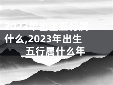 2023年出生五行属什么,2023年出生五行属什么年