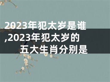 2023年犯太岁是谁,2023年犯太岁的五大生肖分别是