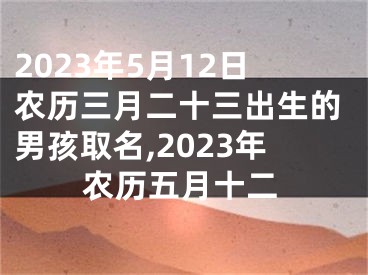 2023年5月12日农历三月二十三出生的男孩取名,2023年农历五月十二