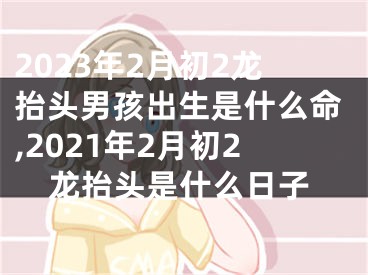 2023年2月初2龙抬头男孩出生是什么命,2021年2月初2龙抬头是什么日子