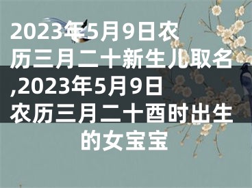 2023年5月9日农历三月二十新生儿取名,2023年5月9日农历三月二十酉时出生的女宝宝