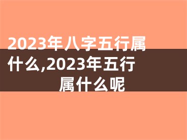 2023年八字五行属什么,2023年五行属什么呢