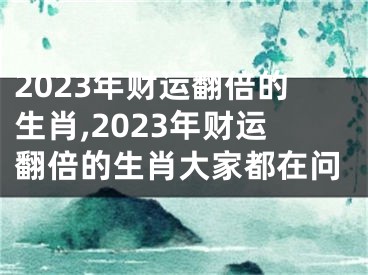 2023年财运翻倍的生肖,2023年财运翻倍的生肖大家都在问