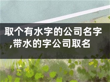 取个有水字的公司名字,带水的字公司取名