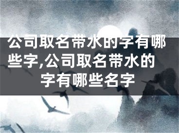 公司取名带水的字有哪些字,公司取名带水的字有哪些名字