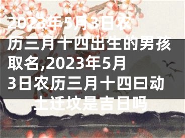 2023年5月3日农历三月十四出生的男孩取名,2023年5月3日农历三月十四曰动土迁坟是吉日吗