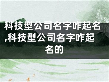 科技型公司名字咋起名,科技型公司名字咋起名的