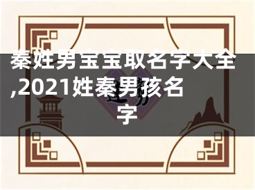 秦姓男宝宝取名字大全,2021姓秦男孩名字