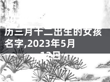 2023年5月1日农历三月十二出生的女孩名字,2023年5月12日