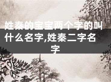 姓秦的宝宝两个字的叫什么名字,姓秦二字名字