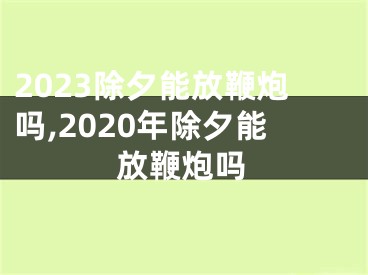 2023除夕能放鞭炮吗,2020年除夕能放鞭炮吗