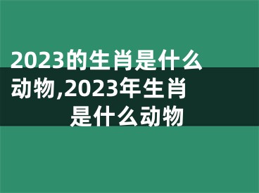 2023的生肖是什么动物,2023年生肖是什么动物