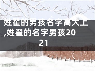 姓翟的男孩名字高大上,姓翟的名字男孩2021