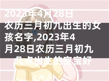 2023年4月28日农历三月初九出生的女孩名字,2023年4月28日农历三月初九几点出生的宝宝好