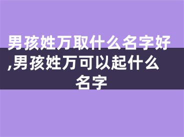 男孩姓万取什么名字好,男孩姓万可以起什么名字