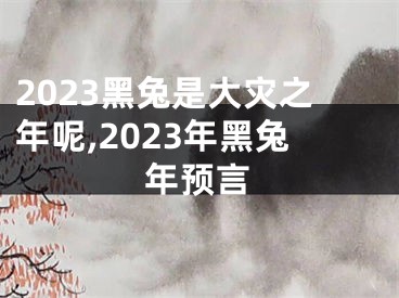 2023黑兔是大灾之年呢,2023年黑兔年预言