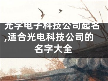 光学电子科技公司起名,适合光电科技公司的名字大全