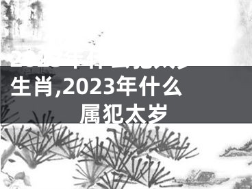 2023年什么犯太岁生肖,2023年什么属犯太岁