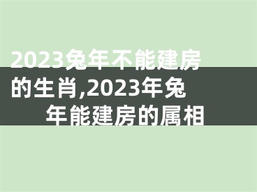 2023兔年不能建房的生肖,2023年兔年能建房的属相