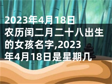 2023年4月18日农历闰二月二十八出生的女孩名字,2023年4月18日是星期几