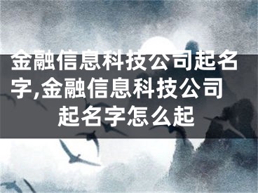 金融信息科技公司起名字,金融信息科技公司起名字怎么起