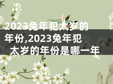 2023兔年犯太岁的年份,2023兔年犯太岁的年份是哪一年