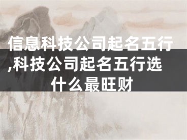 信息科技公司起名五行,科技公司起名五行选什么最旺财