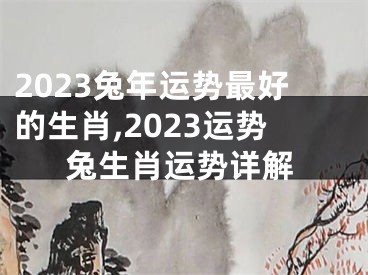 2023兔年运势最好的生肖,2023运势兔生肖运势详解