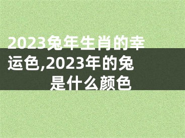 2023兔年生肖的幸运色,2023年的兔是什么颜色