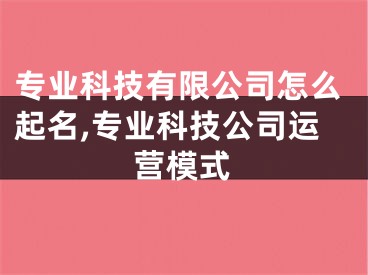 专业科技有限公司怎么起名,专业科技公司运营模式