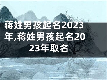 蒋姓男孩起名2023年,蒋姓男孩起名2023年取名