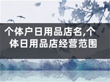 个体户日用品店名,个体日用品店经营范围