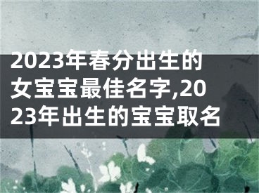 2023年春分出生的女宝宝最佳名字,2023年出生的宝宝取名