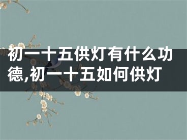 初一十五供灯有什么功德,初一十五如何供灯