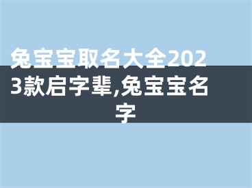 兔宝宝取名大全2023款启字辈,兔宝宝名字